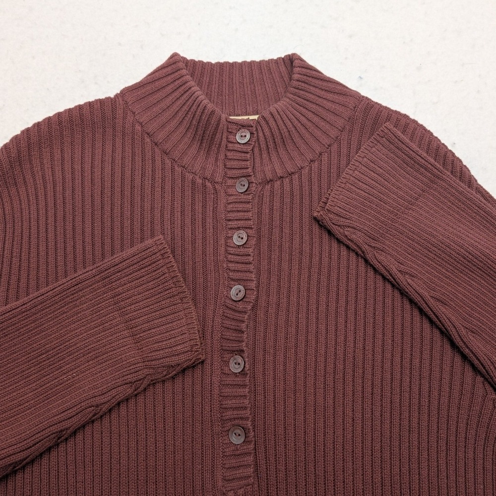 Woolrich‎ Ribbed Mock Neck Sweater Womens Small Hazelberry Plum Zip Button